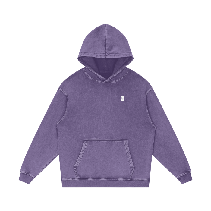 SM Sig. Acid Wash Oversized Hoodie Purple front