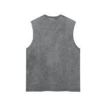 SM Snow Washed Hem Tank Top grey back