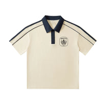 SM Royal Emblem Polo T-shirt beige front