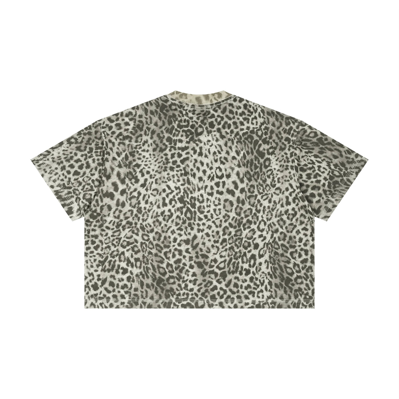 SM Leopard Print Boxy T-shirt grey back