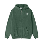 SM Sig. Acid Wash Fleece Hoodie dark green front