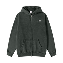 SM Sig. Acid Wash Fleece Hoodie black front