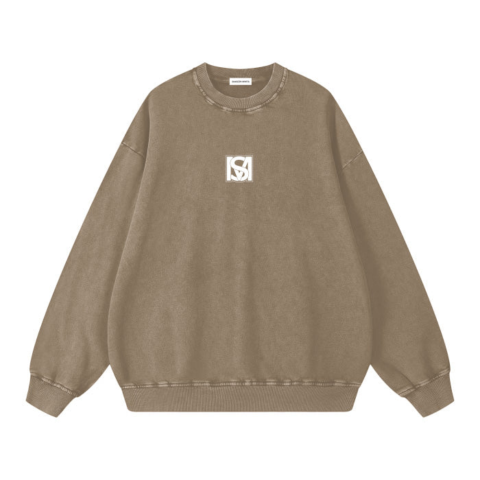 SM Acid Wash Sweatshirt brown front