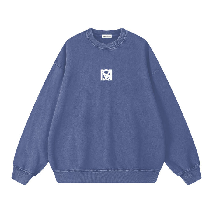 SM Acid Wash Sweatshirt blue front