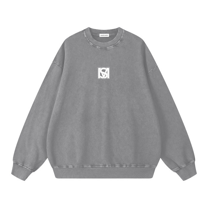 SM Acid Wash Sweatshirt grey front