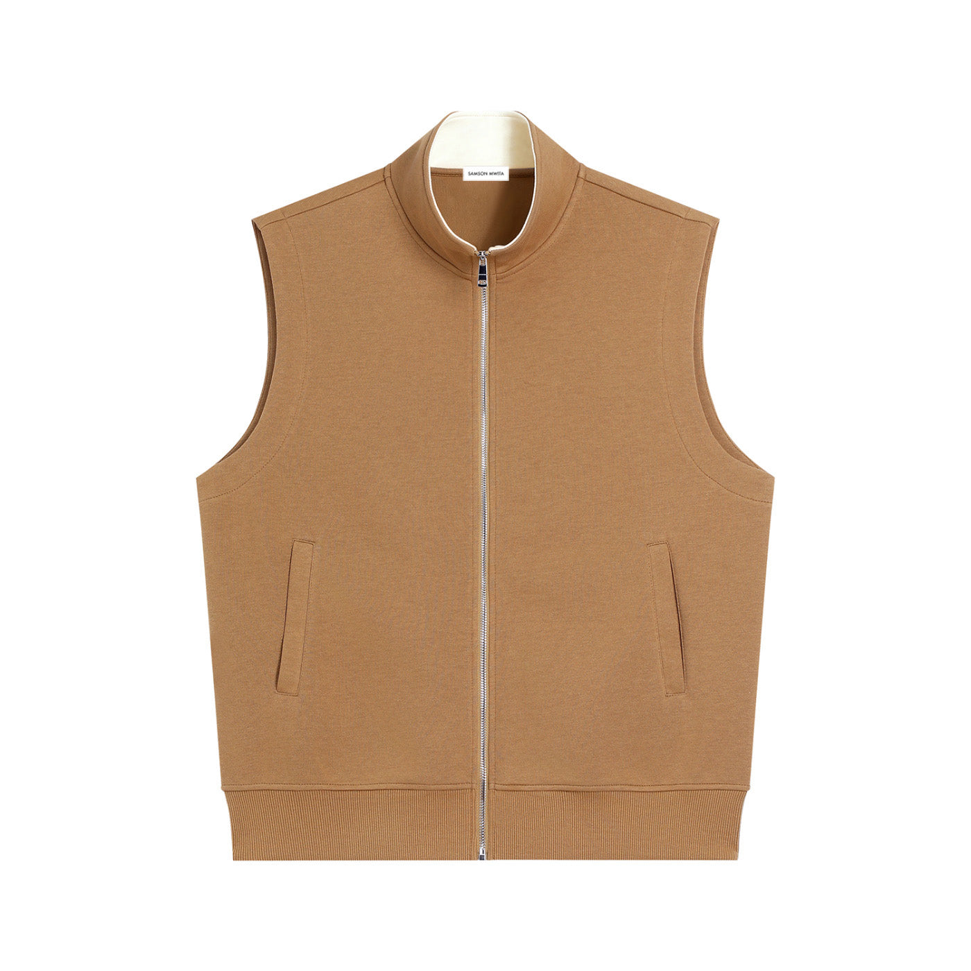 SM Sig. Clubhouse Zip Vest aged whisky front