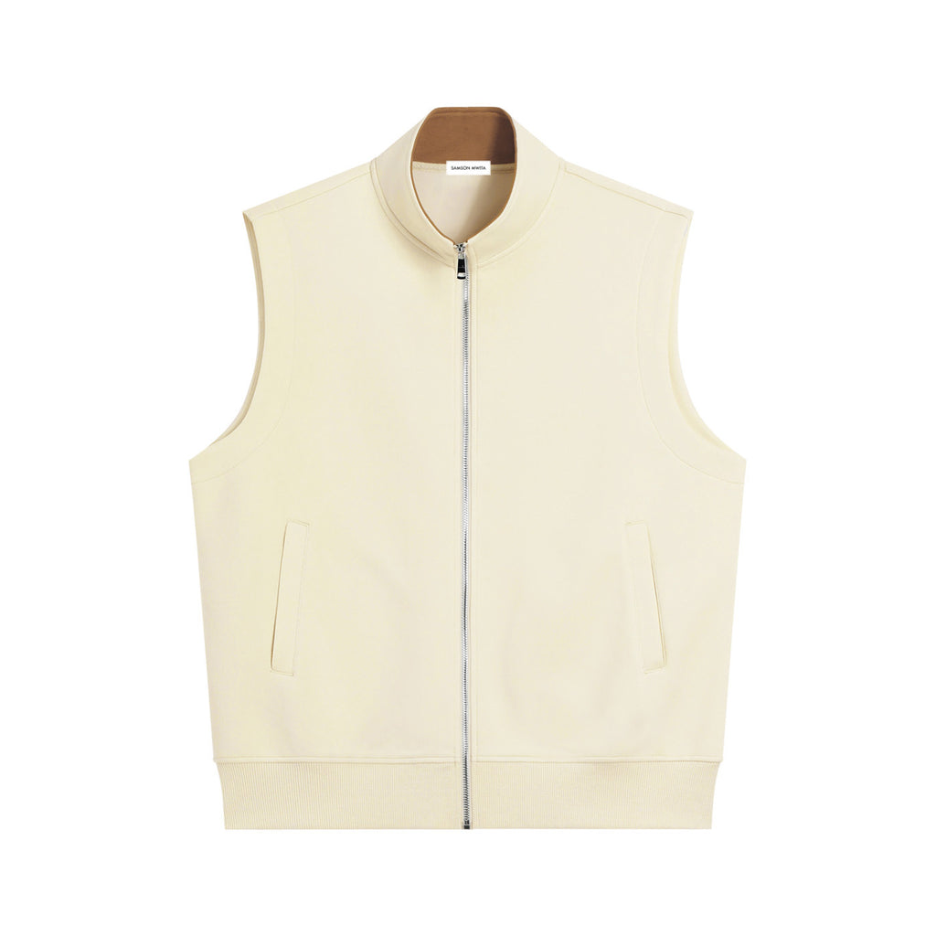 SM Sig. Clubhouse Zip Vest oat grey front