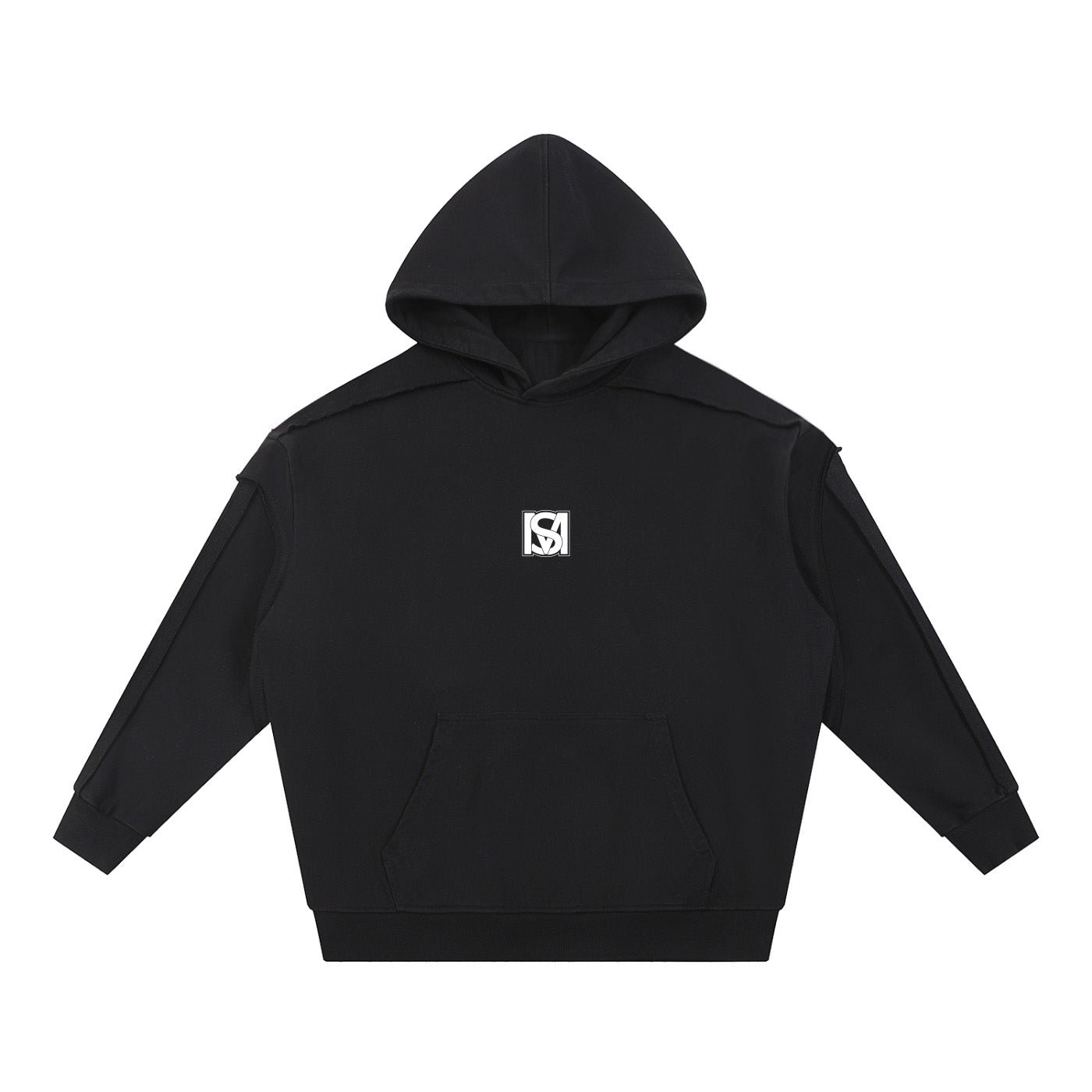 SM Contour Line Hoodie black front