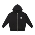 SM Contour Line Zip Hoodie black front