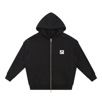 SM Contour Line Zip Hoodie black front