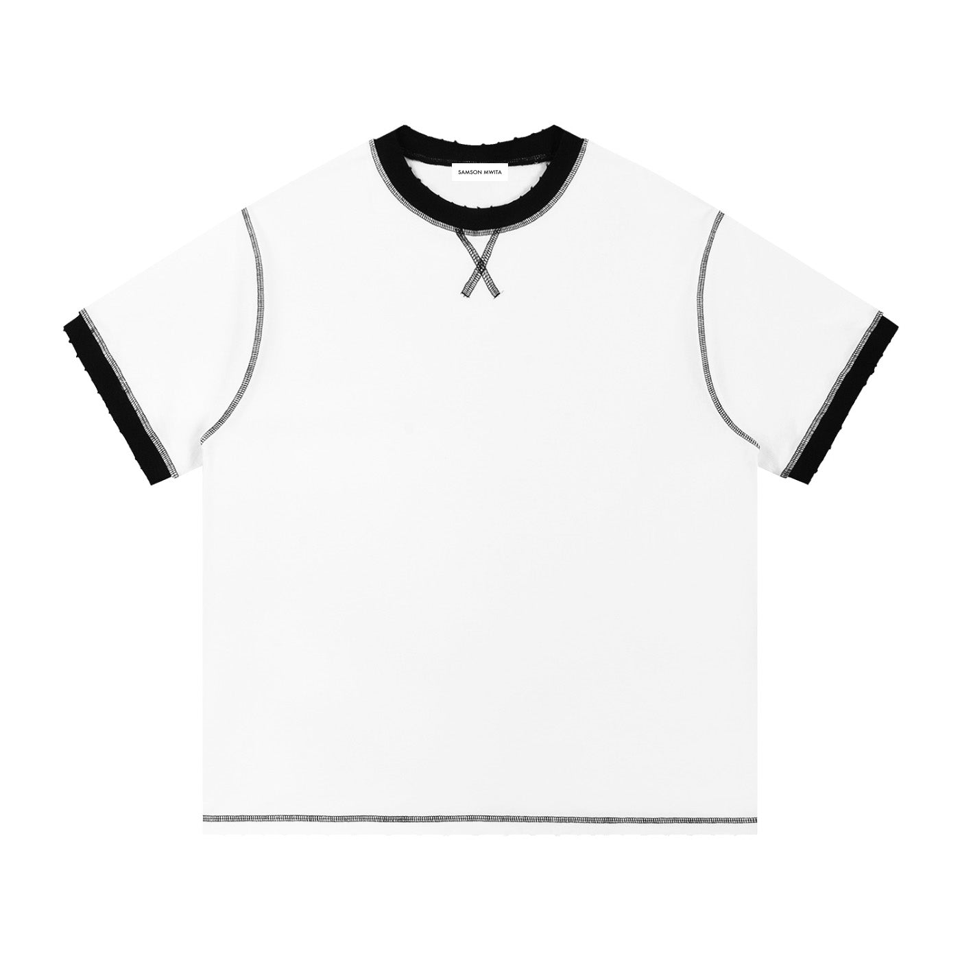 SM Sig. Contrast Stitch T-shirt white front