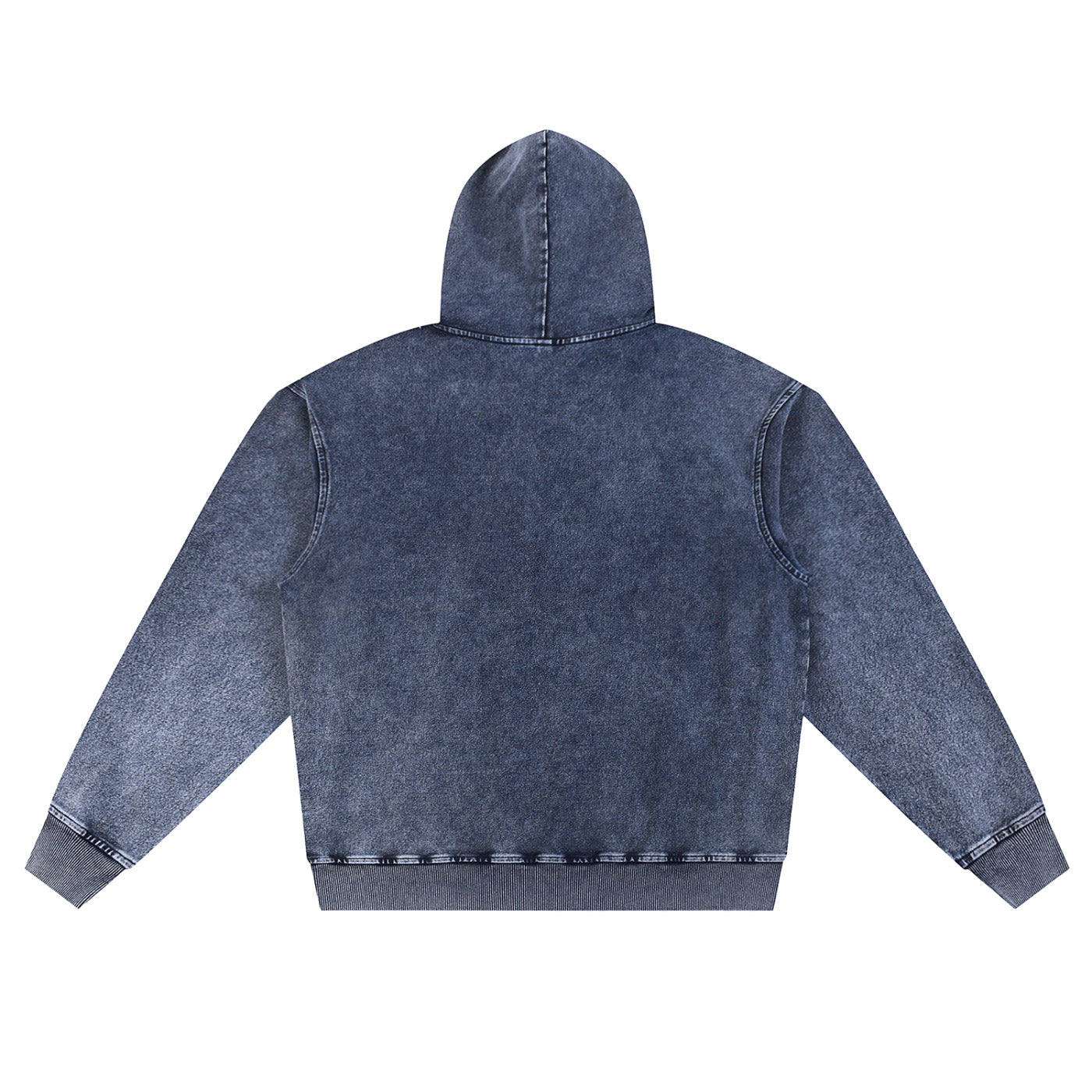 SM Denim Wash Hoodie navy back