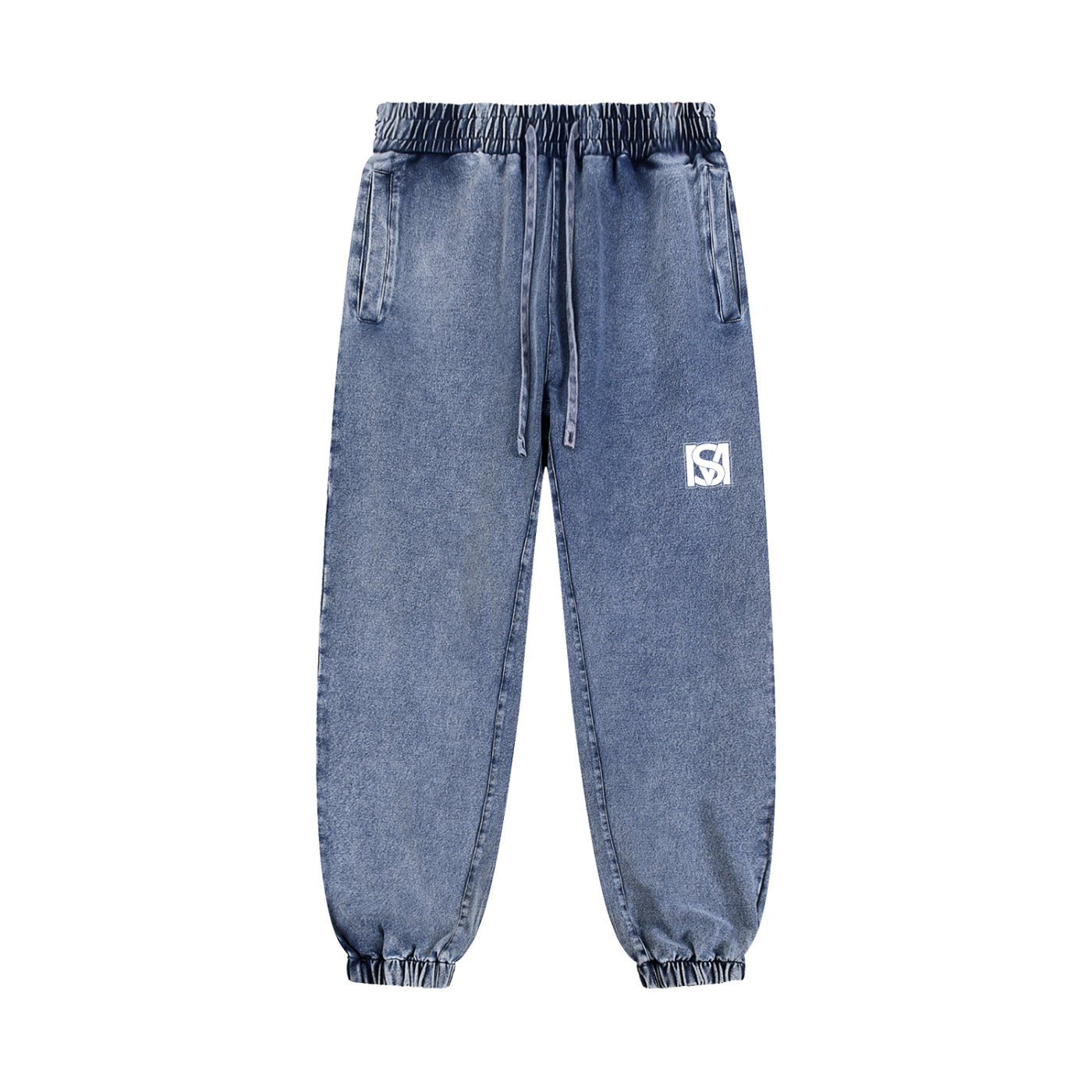 SM Denim Wash Sweatpants chambray front