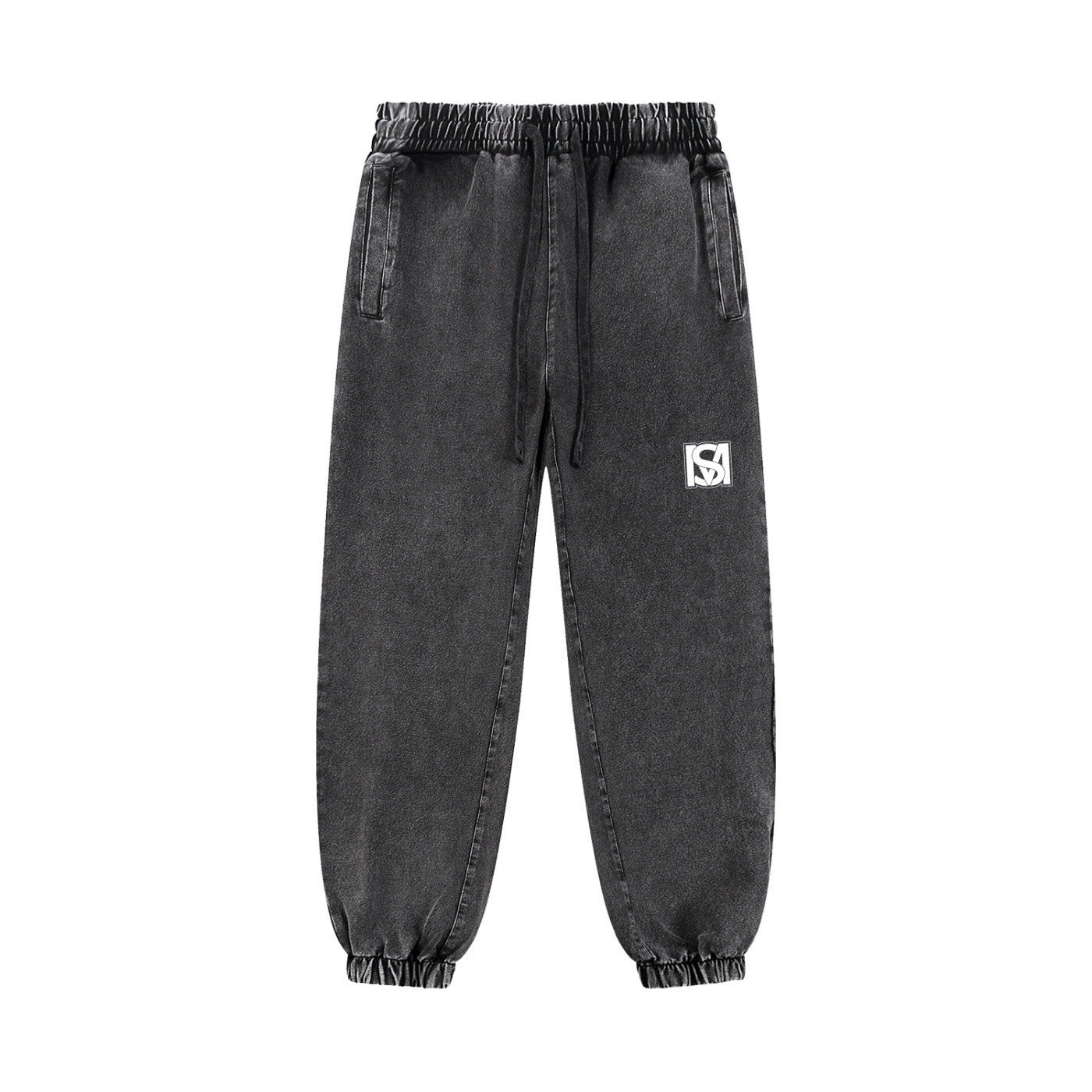 SM Denim Wash Sweatpants black front