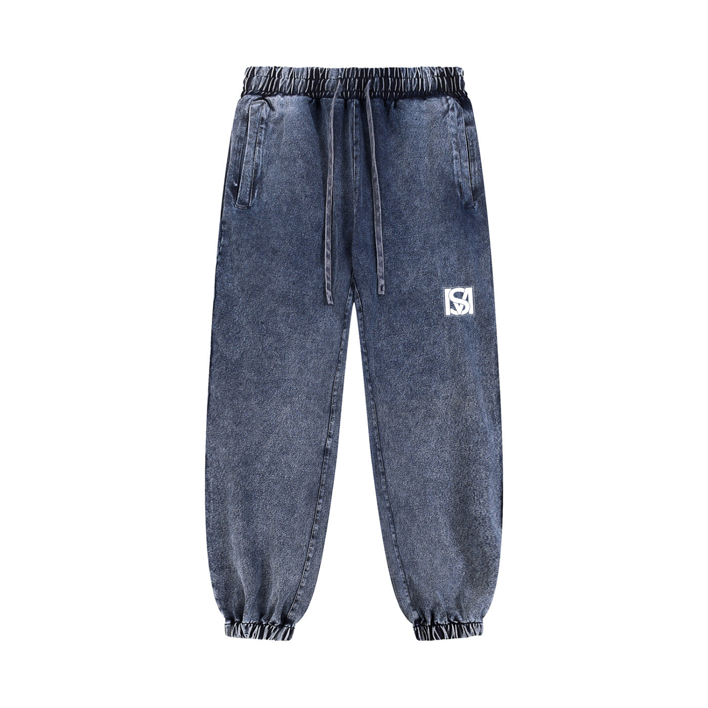 SM Denim Wash Sweatpants navy front