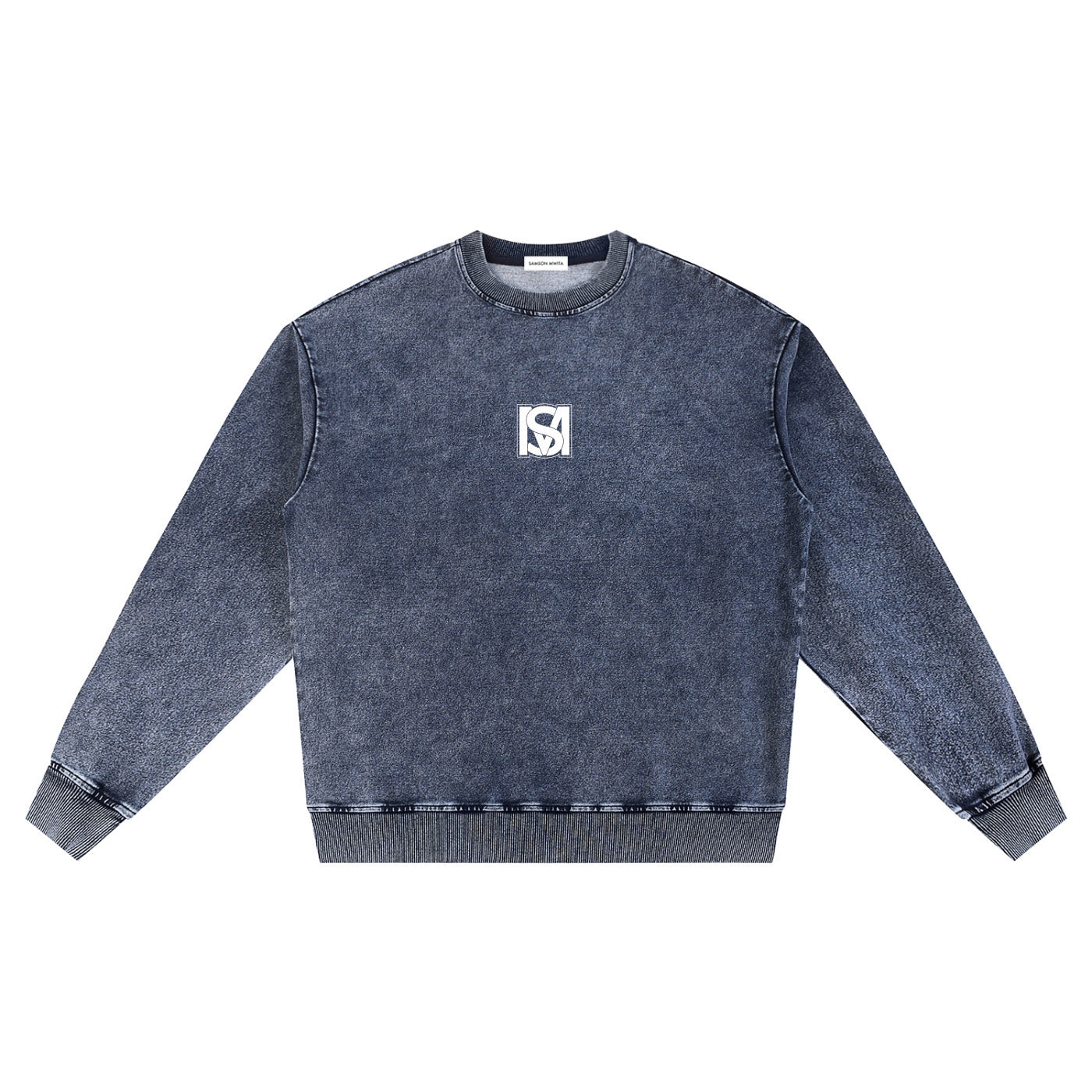 SM Denim Wash Sweatshirt navy front