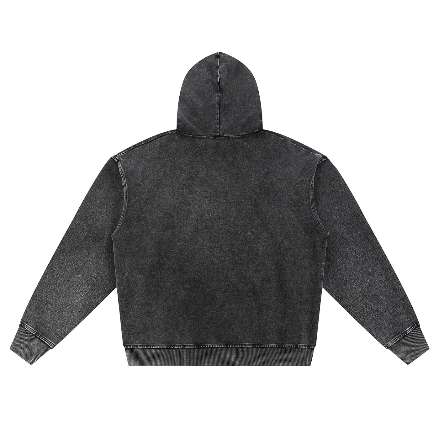 SM Denim Wash Zip Hoodie black back