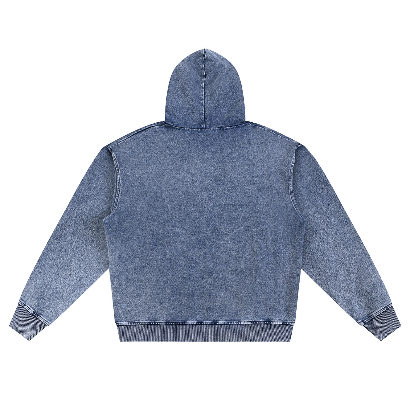 SM Denim Wash Zip Hoodie chambray back