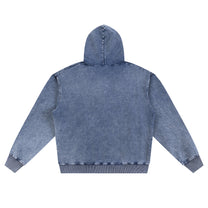 SM Denim Wash Zip Hoodie chambray back