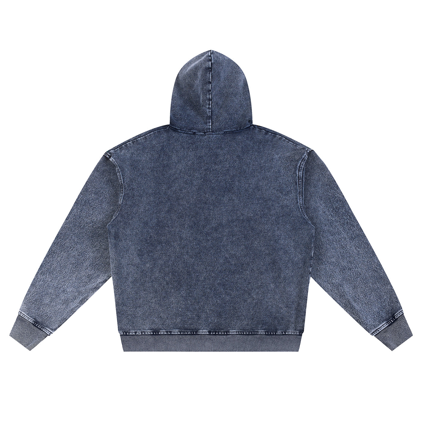 SM Denim Wash Zip Hoodie navy back