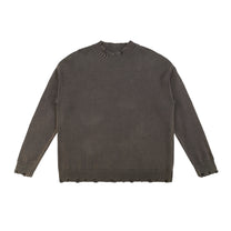 SM Sig. Washed Distress Knit Sweater brown front