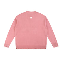 SM Sig. Washed Distress Knit Sweater pink back