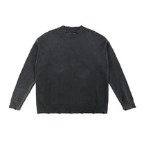 SM Sig. Washed Distress Knit Sweater black front