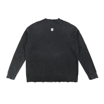 SM Sig. Washed Distress Knit Sweater black back