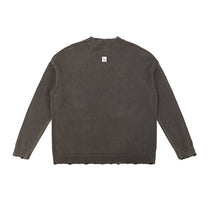 SM Sig. Washed Distress Knit Sweater brown back