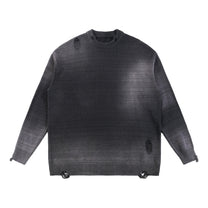 SM Sig. Washed Distress Knit Sweater black front