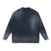 SM Sig. Washed Distress Knit Sweater navy front