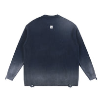 SM Sig. Washed Distress Knit Sweater navy back