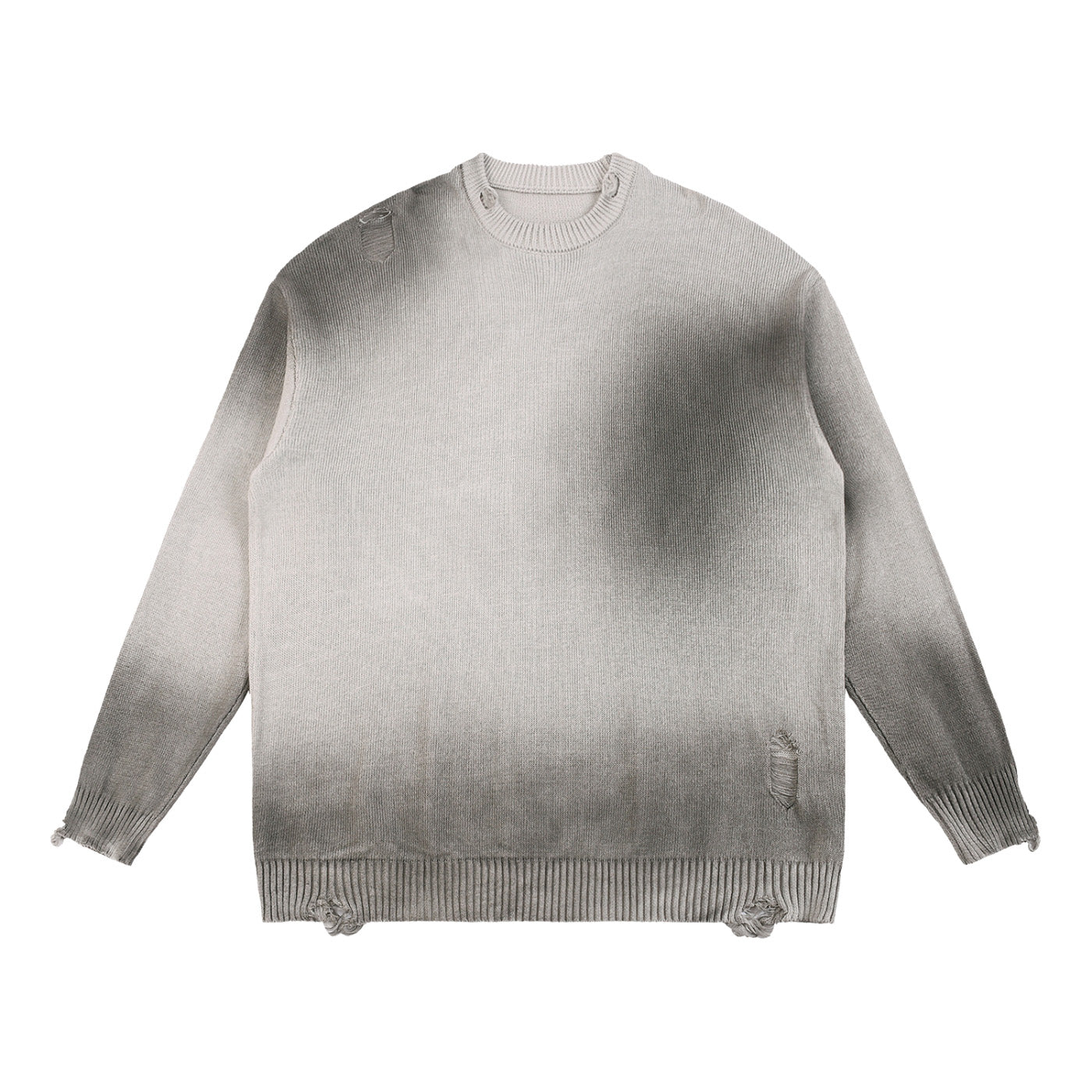 SM Sig. Washed Distress Knit Sweater warm grey front