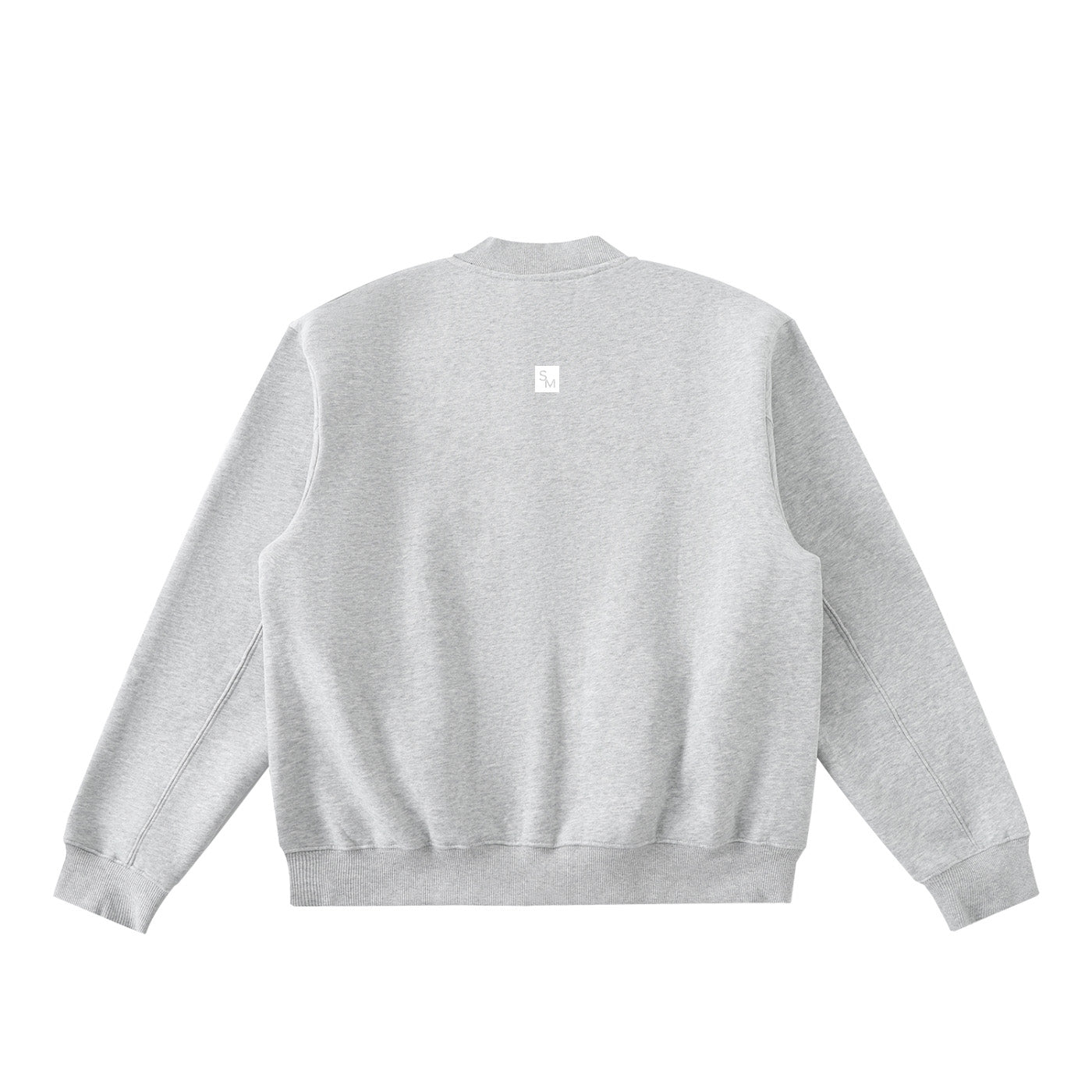 SM Sig. Fleeced Varsity Jacket grey back