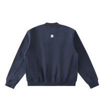 SM Sig. Fleeced Varsity Jacket navy back
