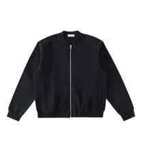 SM Sig. Fleeced Varsity Jacket black front