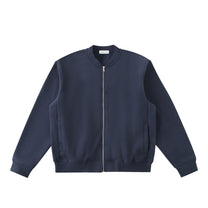 SM Sig. Fleeced Varsity Jacket navy front