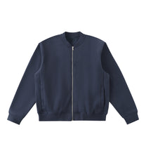 SM Sig. Fleeced Varsity Jacket navy front