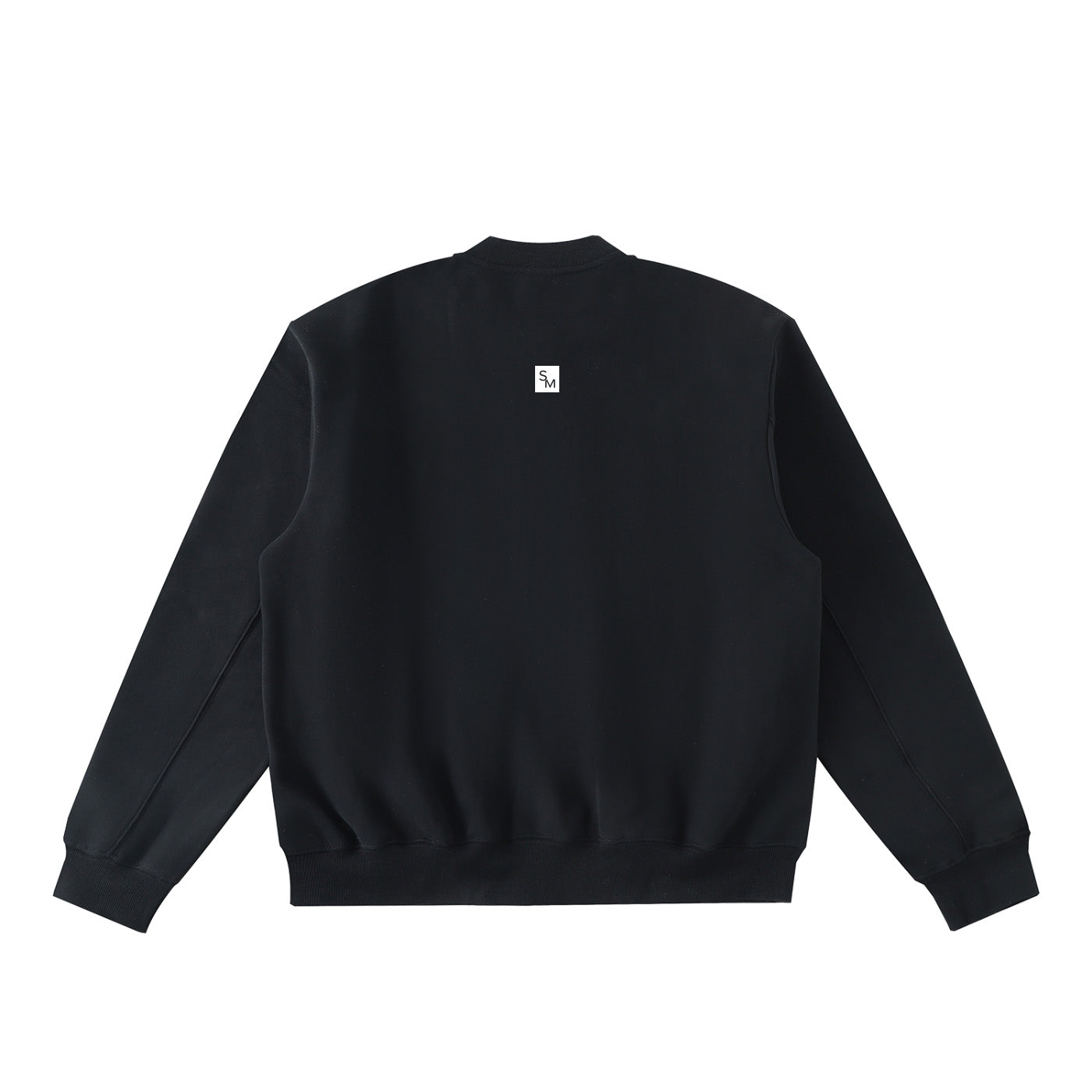 SM Sig. Fleeced Varsity Jacket black back