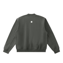 SM Sig. Fleeced Varsity Jacket stone grey back