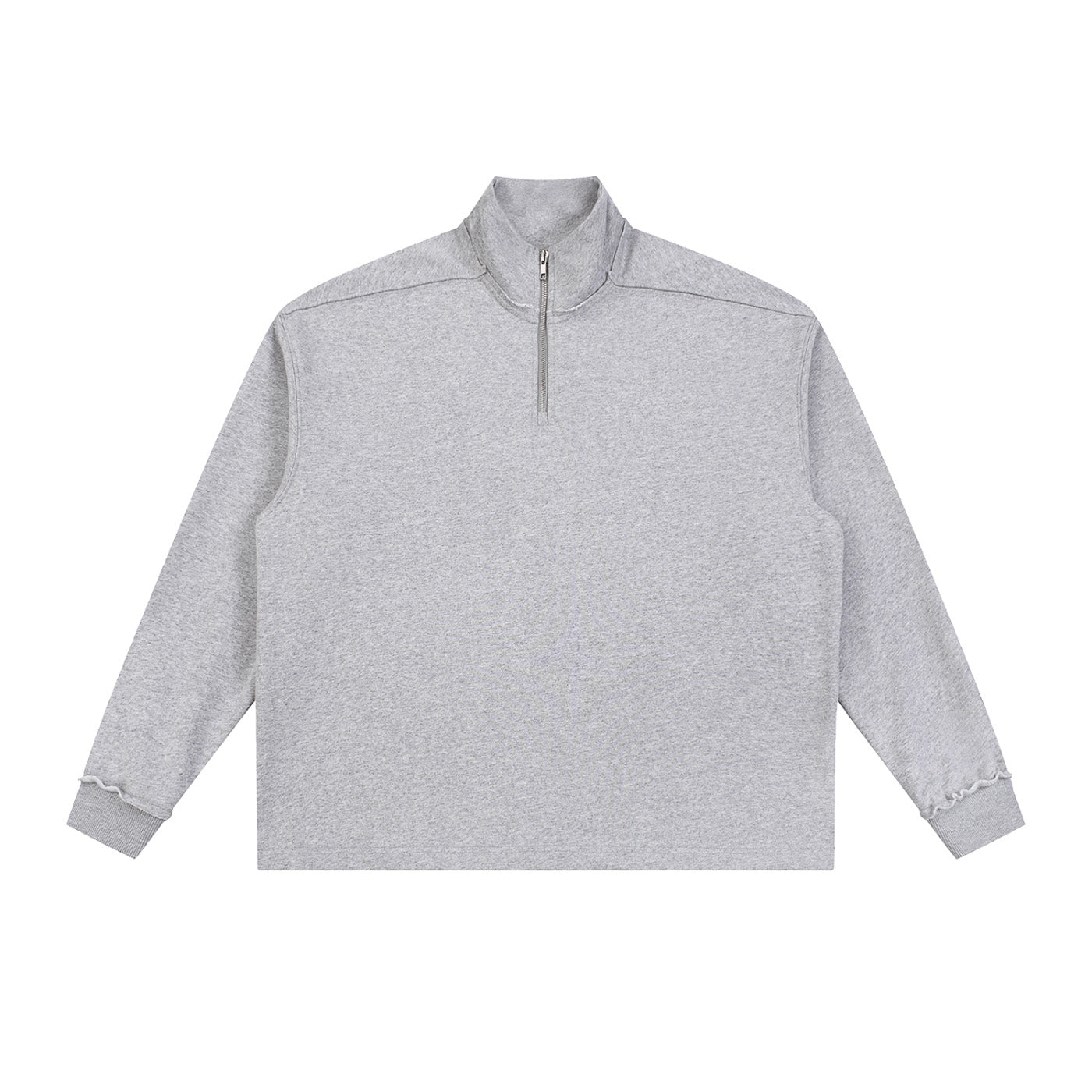 SM Sig. Half-Zip Fleece Sweatshirt flower grey front