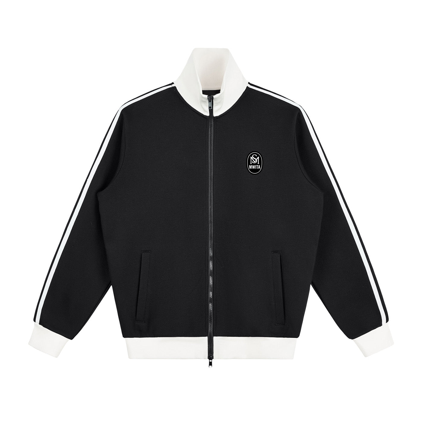 SM Insignia Contrast Trim Jacket black front