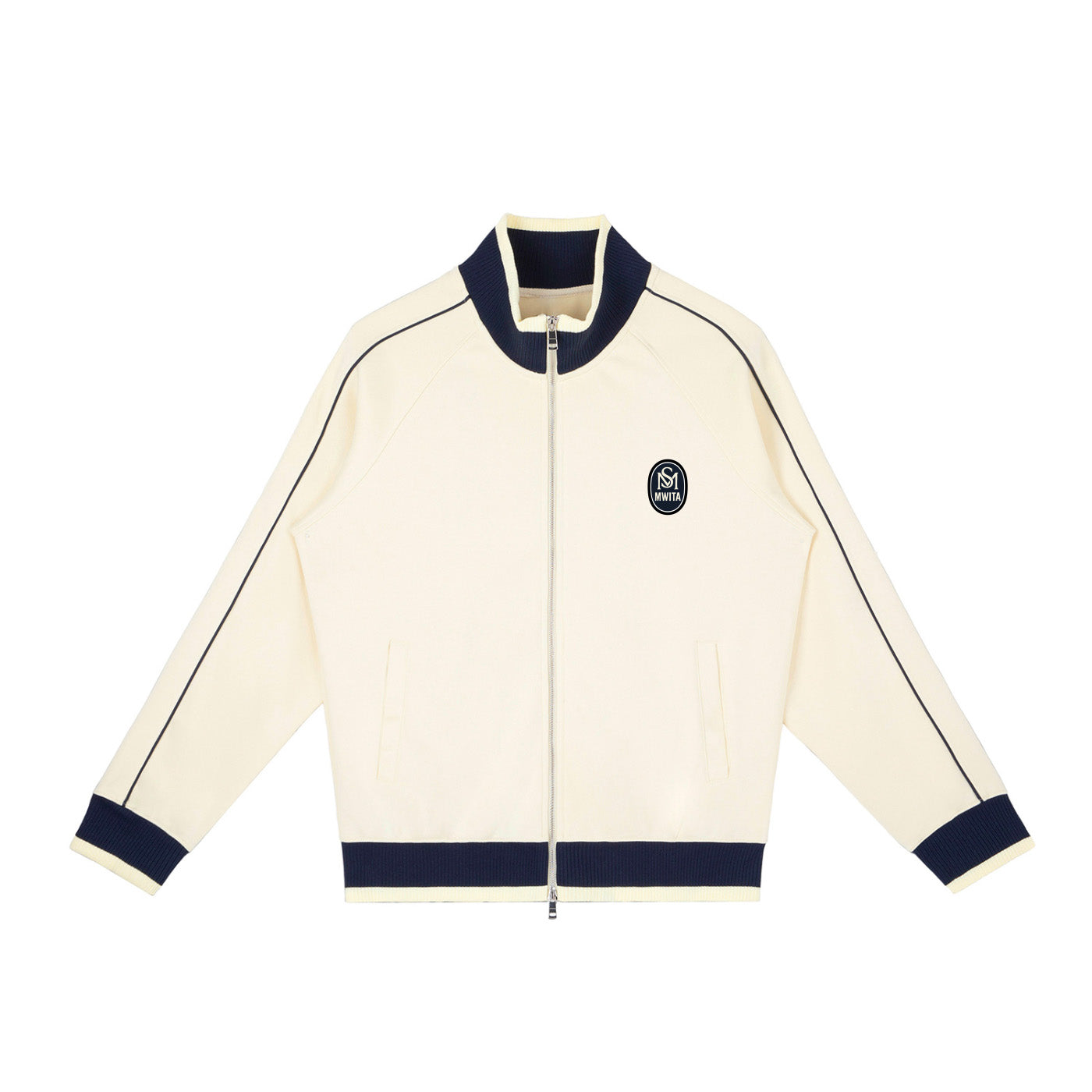 SM Insignia Trim Track Jacket cream front