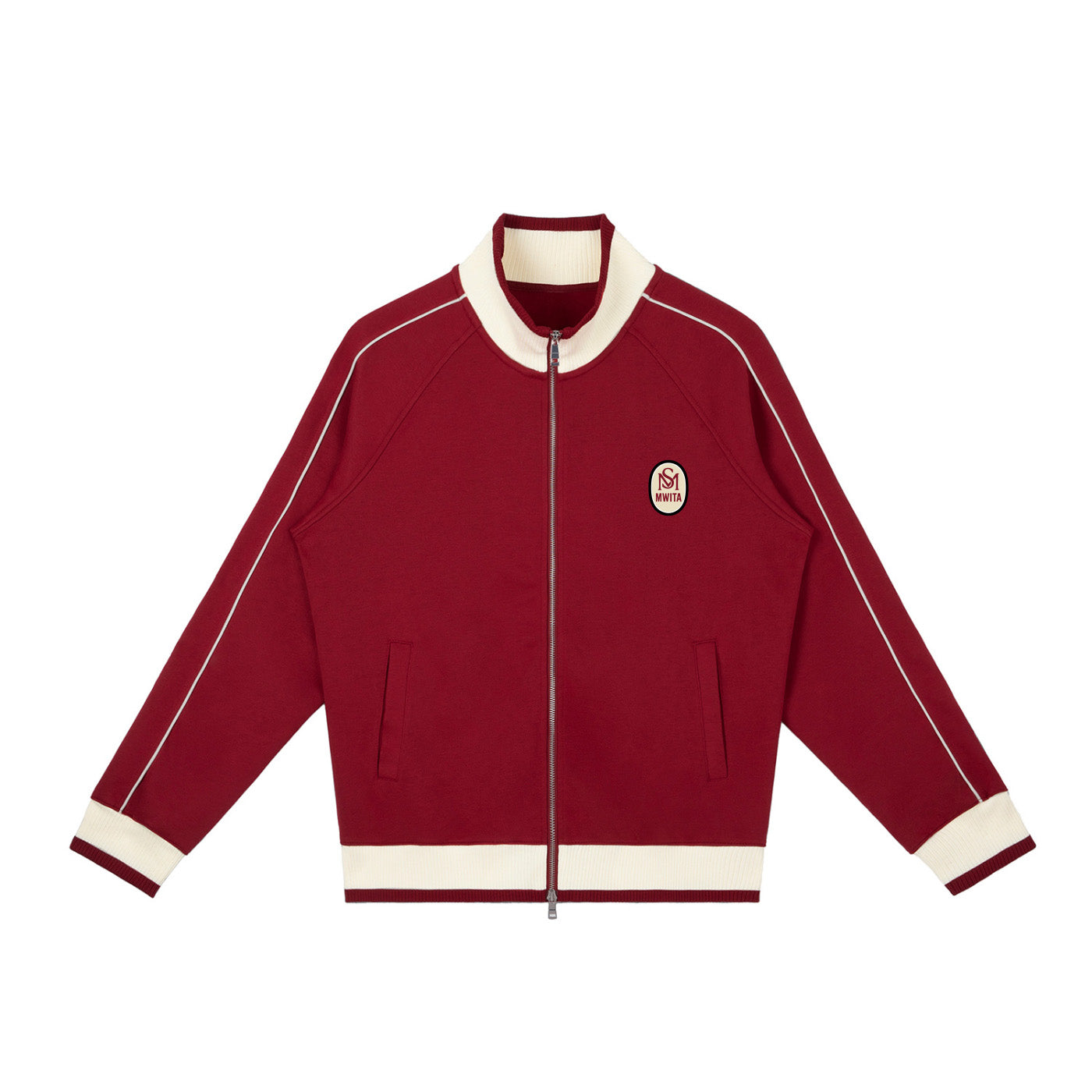 SM Insignia Trim Track Jacket carmine front