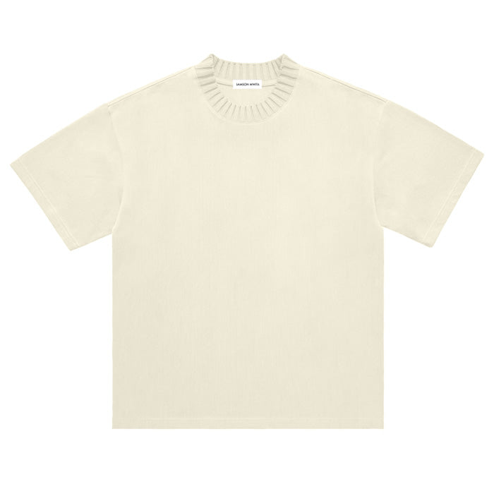 SM Sig. Knitted Round Neck T-shirt front heather neutral