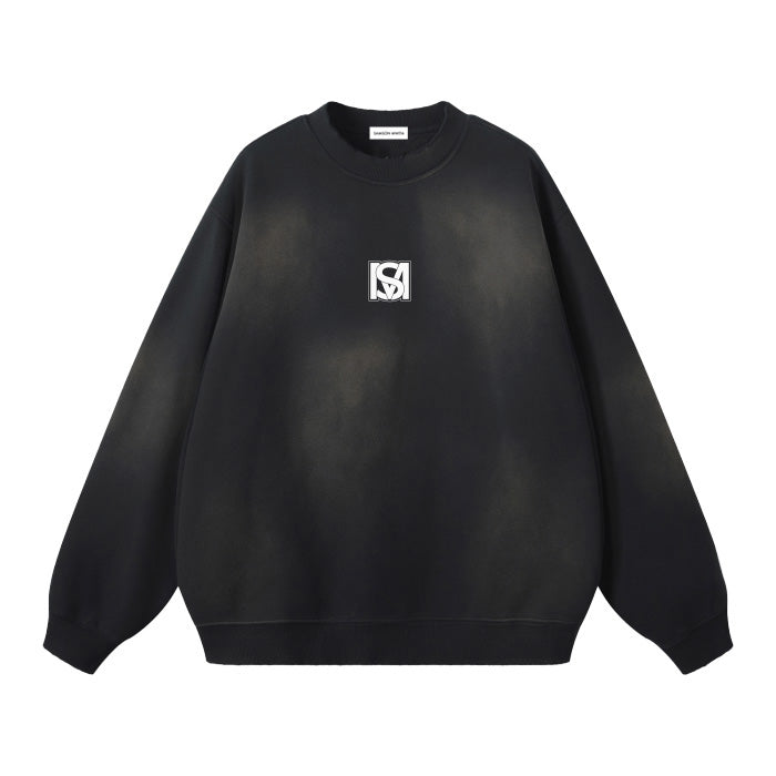SM Monkey Washed Fleece Sweatshirt black front
