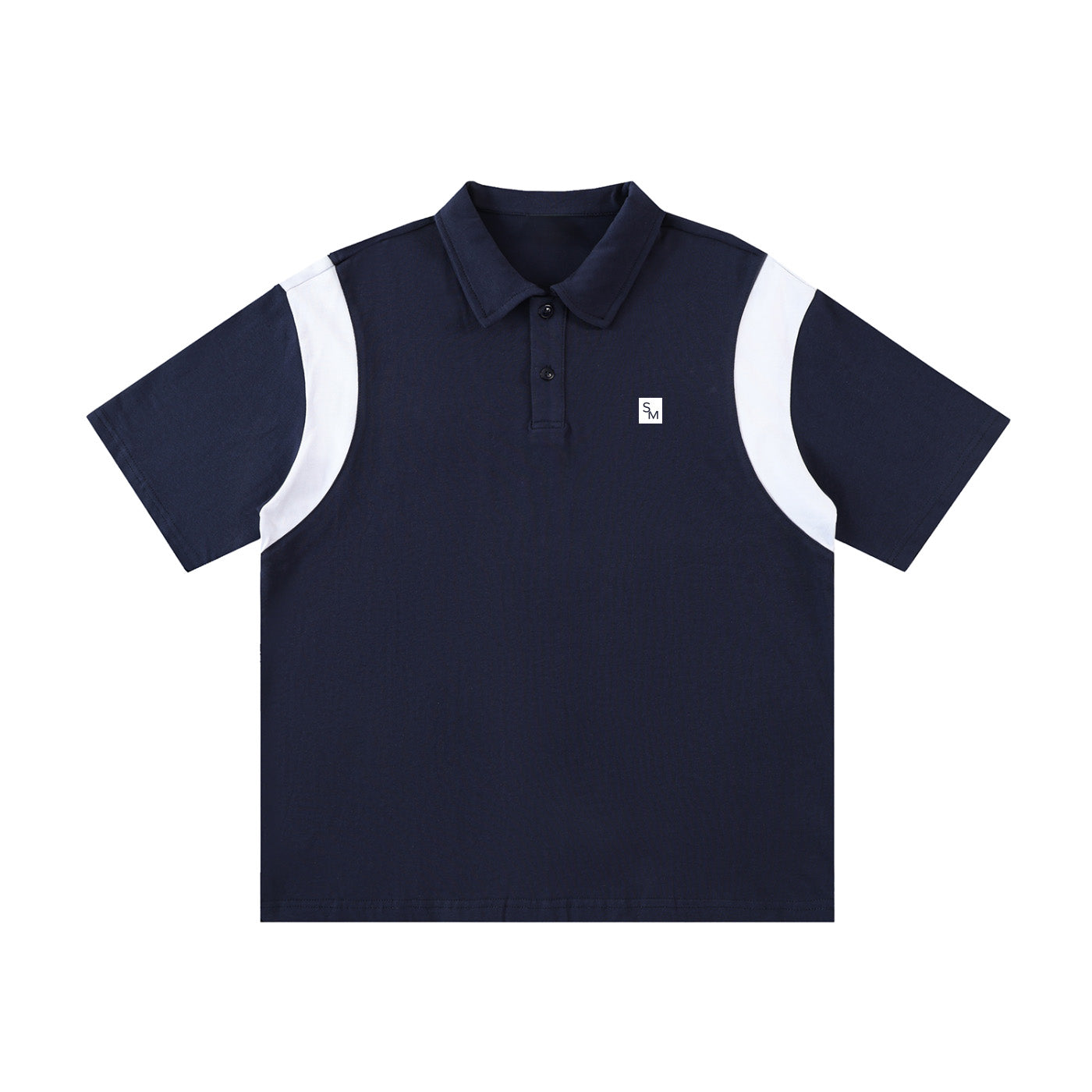 SM Sig. Panel Polo T-shirt navy front