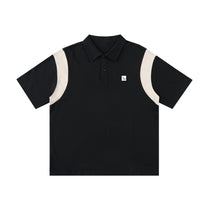 SM Sig. Panel Polo T-shirt black front