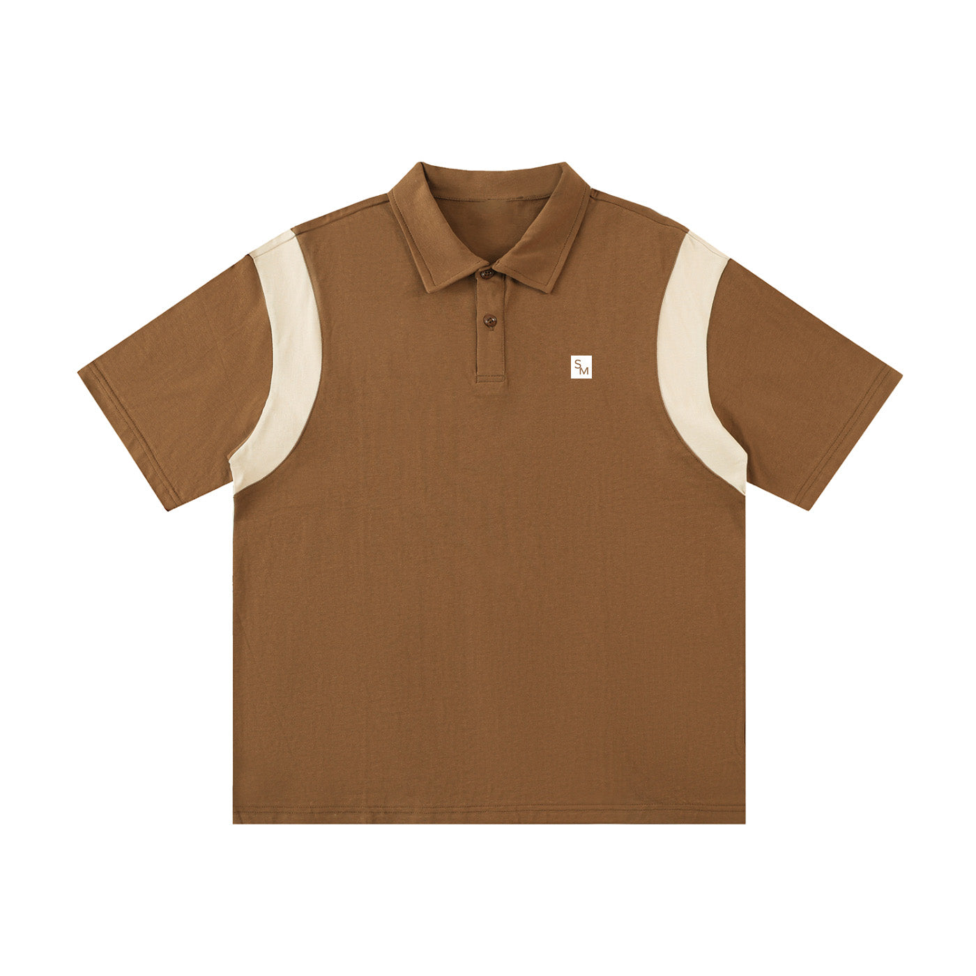 SM Sig. Panel Polo T-shirt camel front
