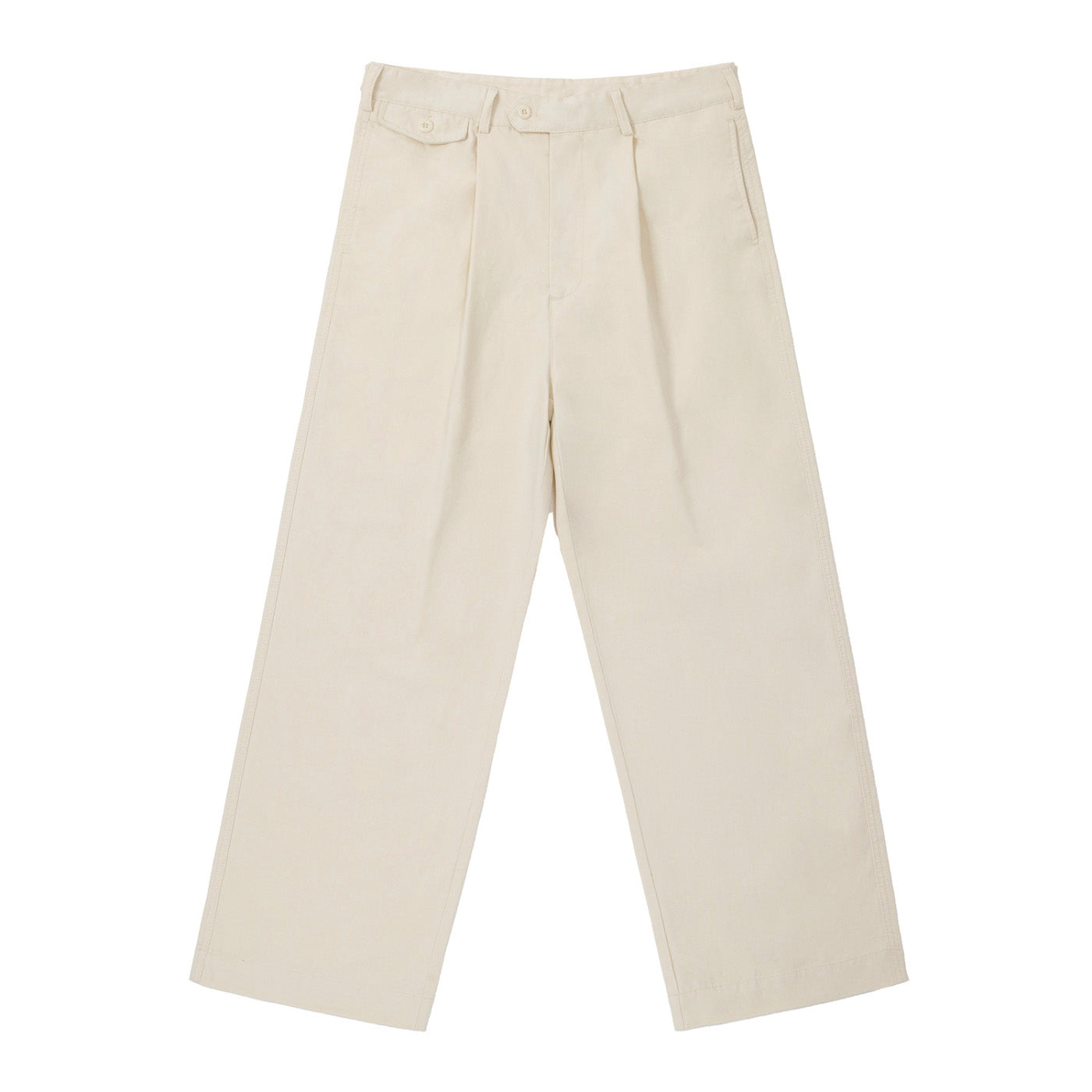 SM Pleated Trousers beige front